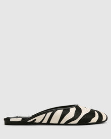 Womens | Chaos Pony Flat | Black/Zebra