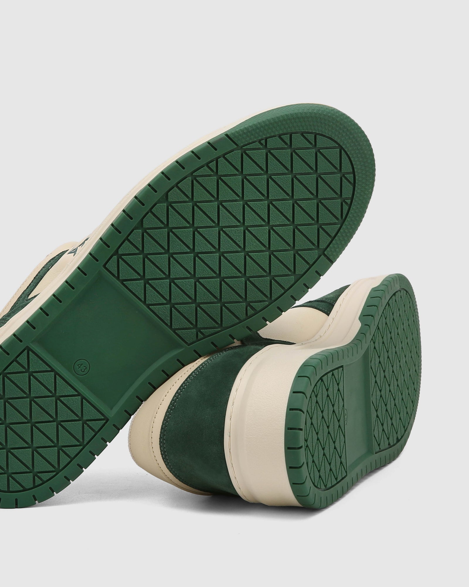 Mens | CM-01 Leather/Cow Suede Combo Sneaker | Bone/Green