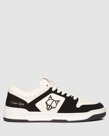 Mens | CM-01 Leather/Cow Suede Combo Sneaker | Bone/Black
