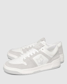 Mens | CM-01 Leather/Cow Suede Combo Sneaker | White/Grey