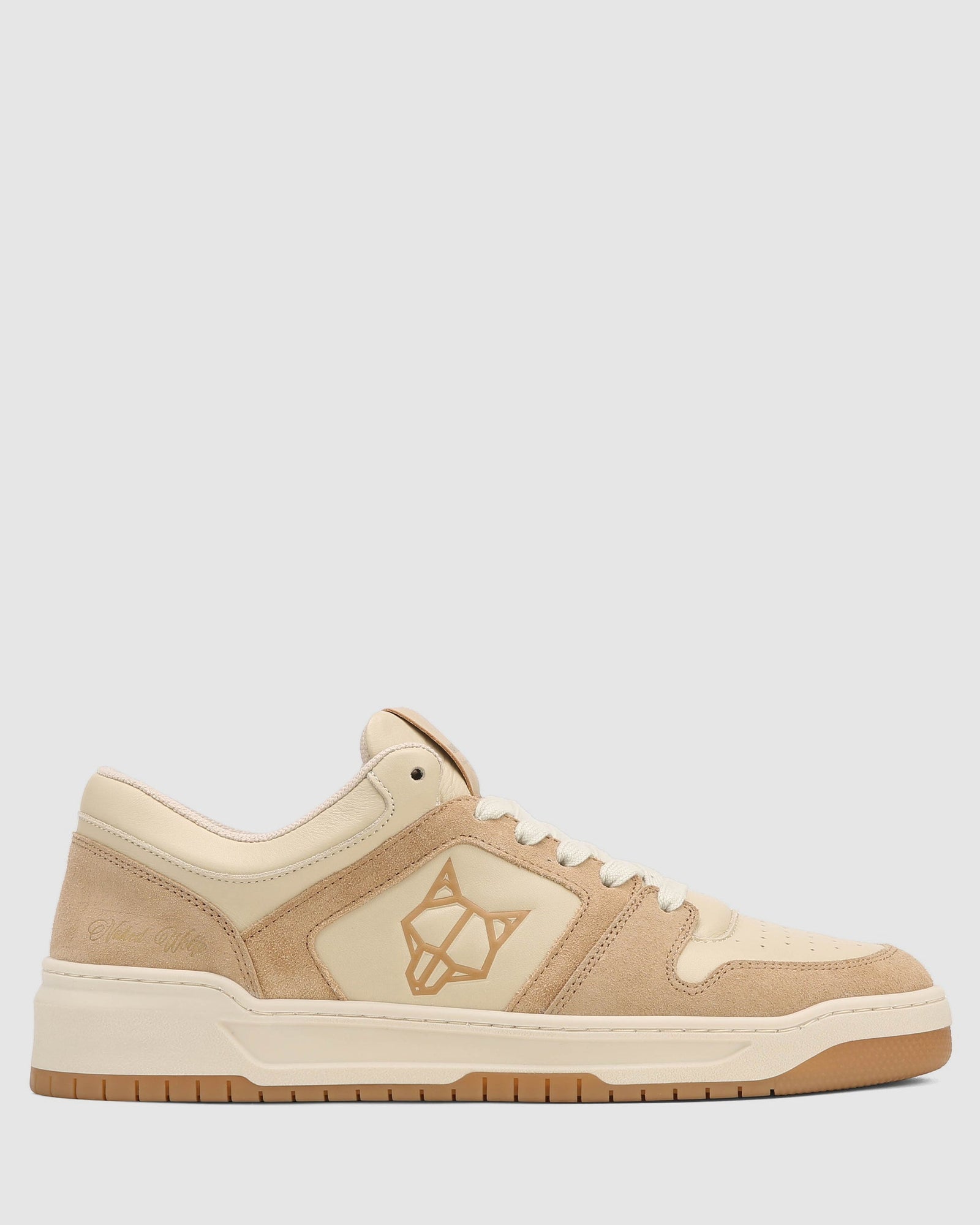 Mens | CM-01 Leather/Cow Suede Combo Sneaker | Bone/Taupe