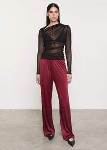 Cotton Mesh Slash Top | Black