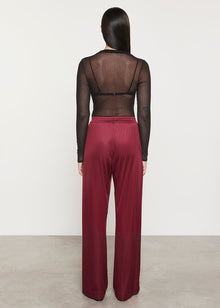 Cotton Mesh Slash Top | Black