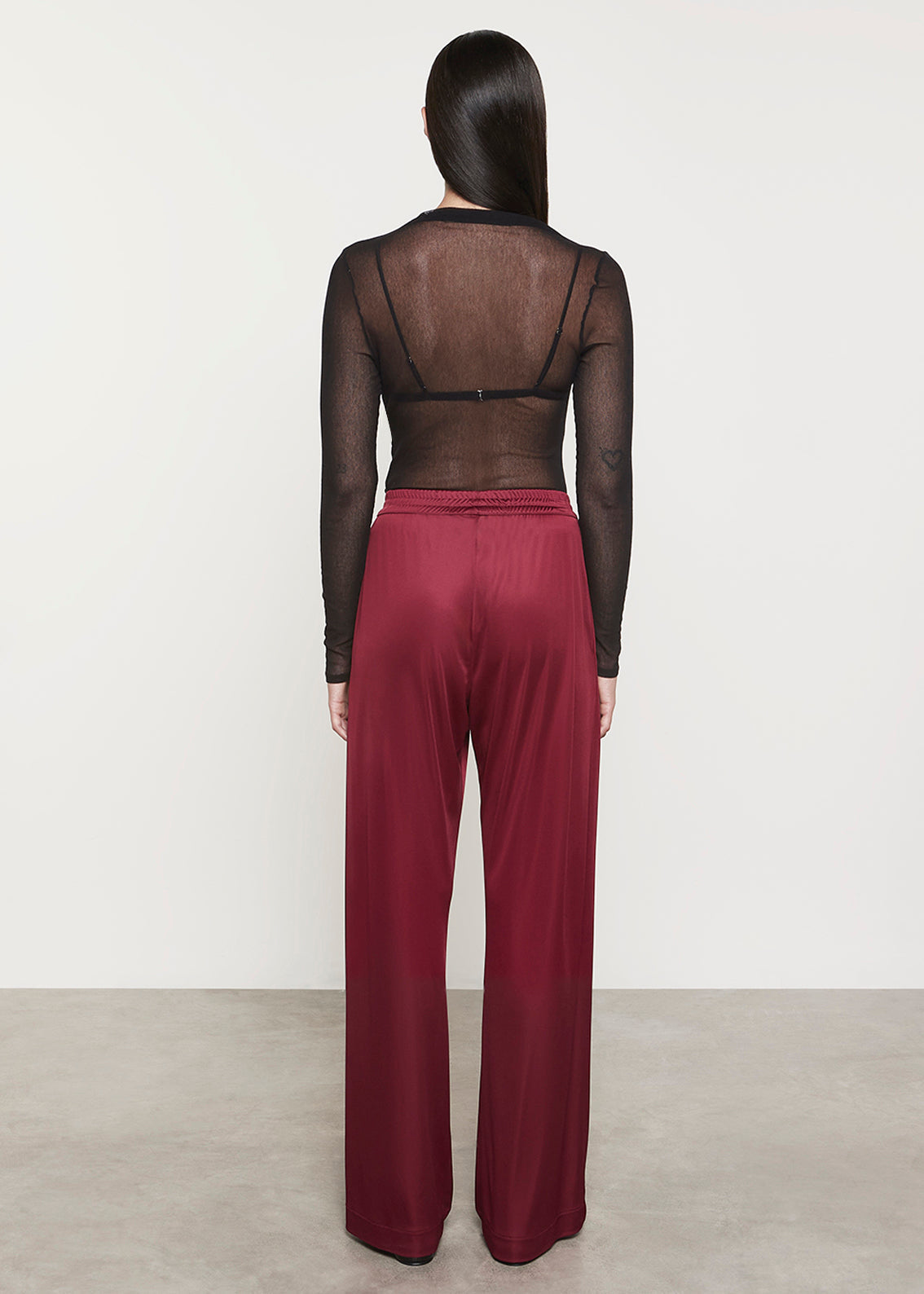 Cotton Mesh Slash Top | Black