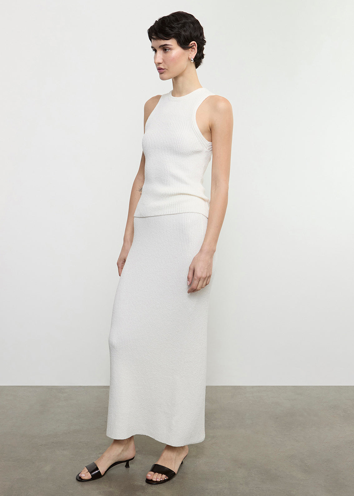 Boucle Knit Skirt | Off White