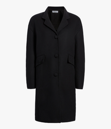 Another Tomorrow Cocoon Coat Long in Black – Wool Women's Outerwear