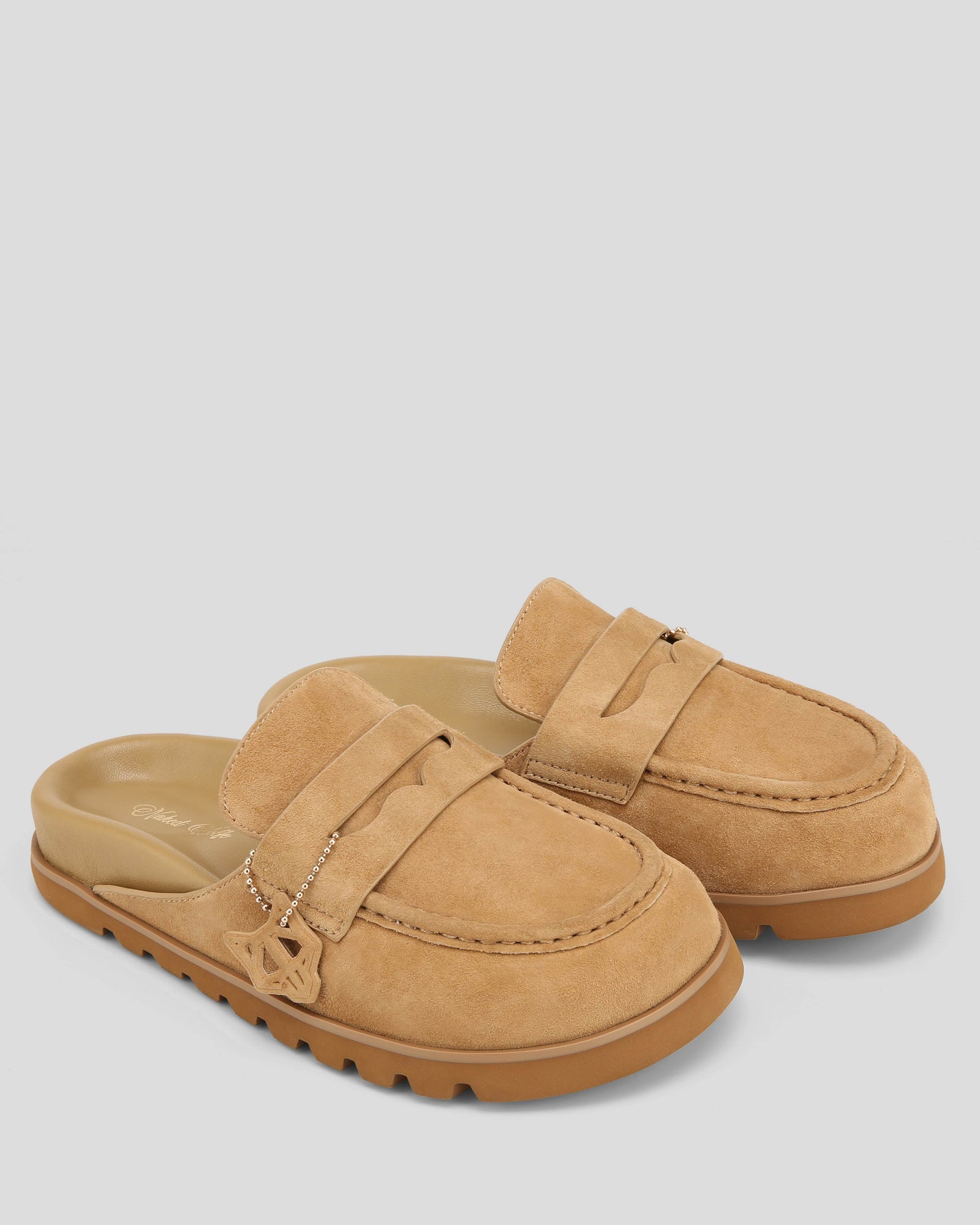Womens | Cordless Suede Mule | Camel