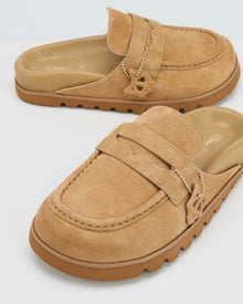 Womens | Cordless Suede Mule | Camel