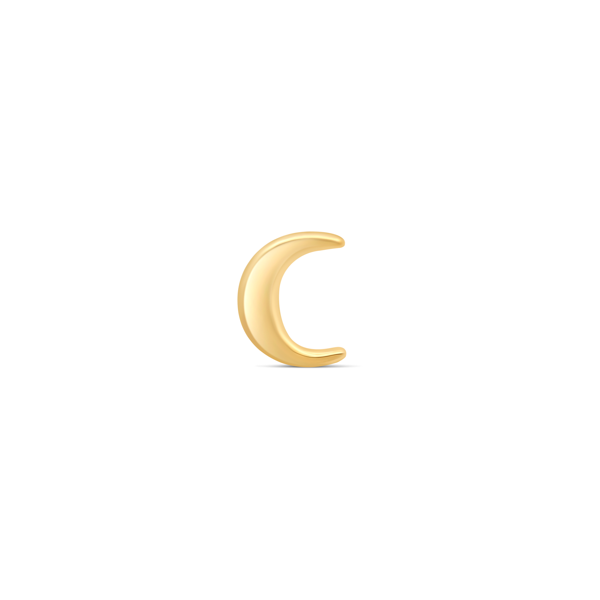 Crescent Piercing Earring | 14K Yellow Gold