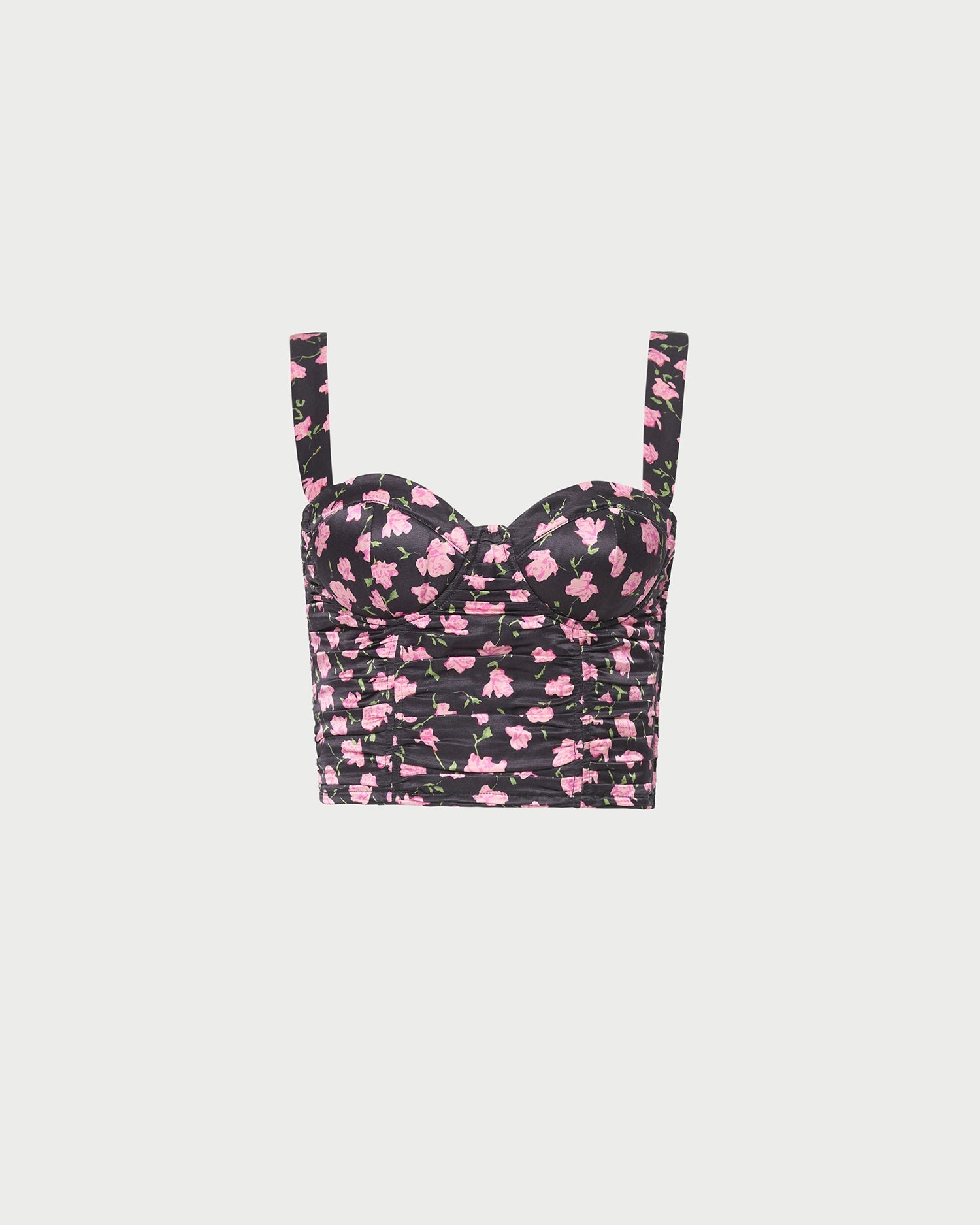 Cresta Top in black rosette textured fabric.
