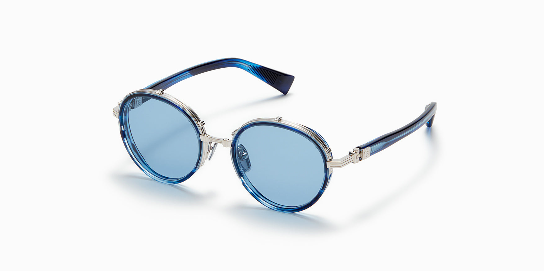 Womens | Croissy Sunglass | Silver - Blue Swirl | Blue