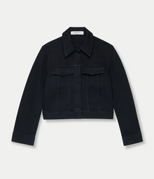 Another Tomorrow Cropped Denim Jacket in Overdye Black – Denim Women's Jacket