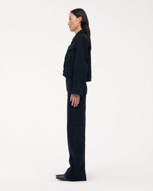 Another Tomorrow Cropped Denim Jacket in Overdye Black – Denim Women's Jacket