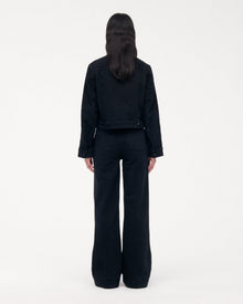 Another Tomorrow Cropped Denim Jacket in Overdye Black – Denim Women's Jacket