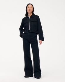 Another Tomorrow Cropped Denim Jacket in Overdye Black – Denim Women's Jacket