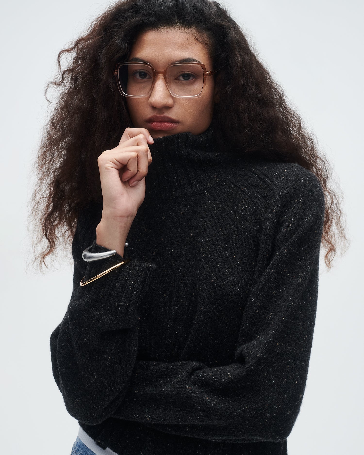Womens | Cropped Turtleneck | Charcoal