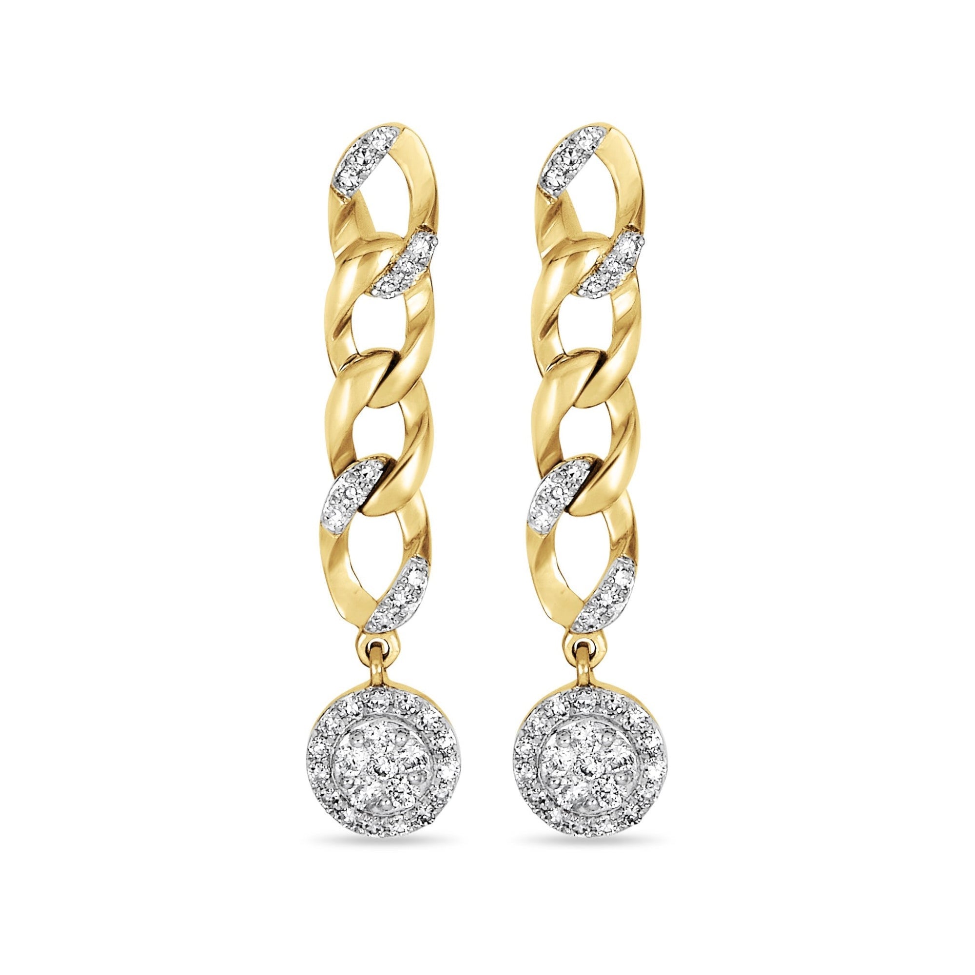 Curbside Diamond Chain Earrings | 10K Yellow Gold