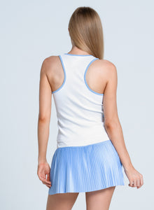 Got The Blues Rib Tank | White