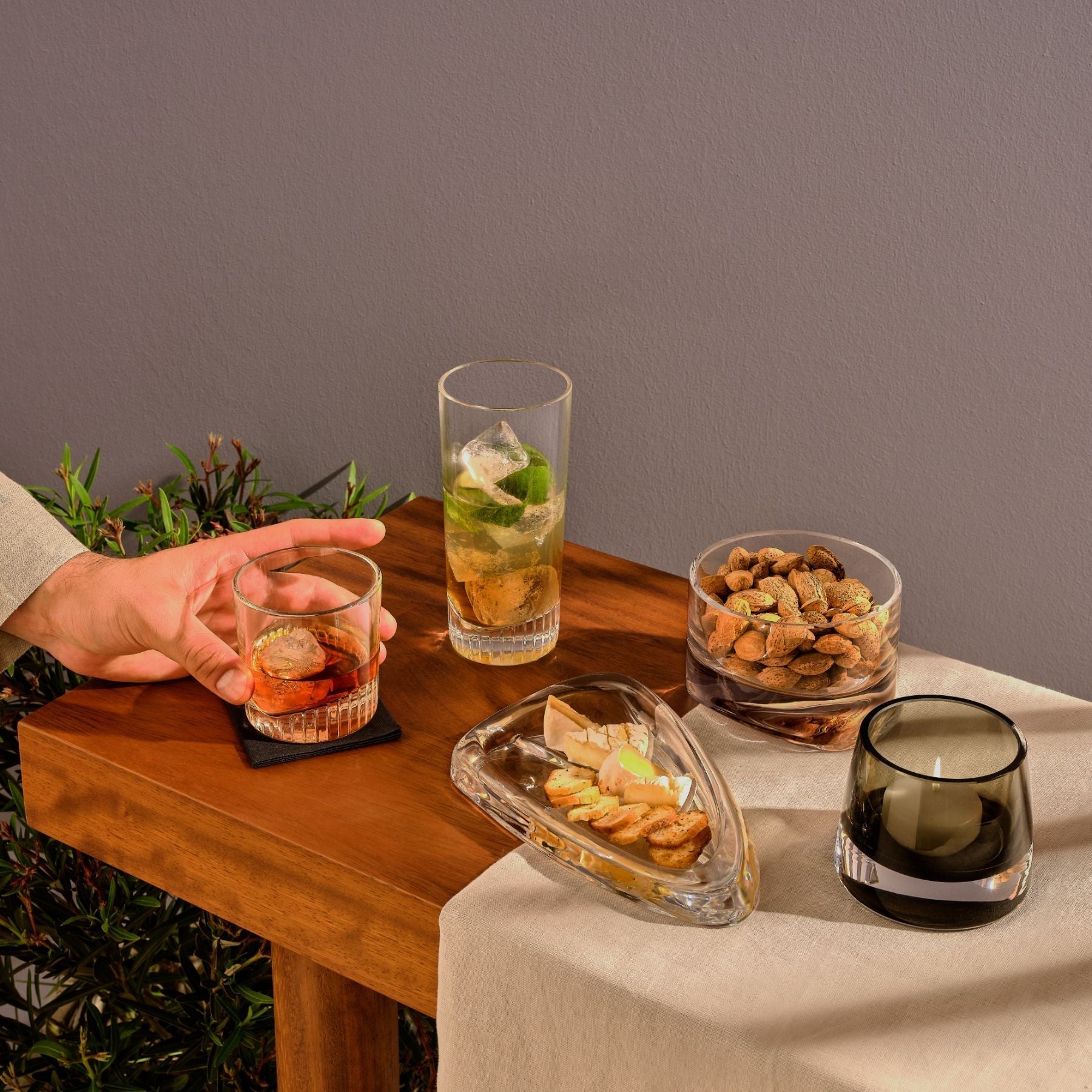 Caldera High Ball Glasses - Medium | Clear Crystal | Set of 4