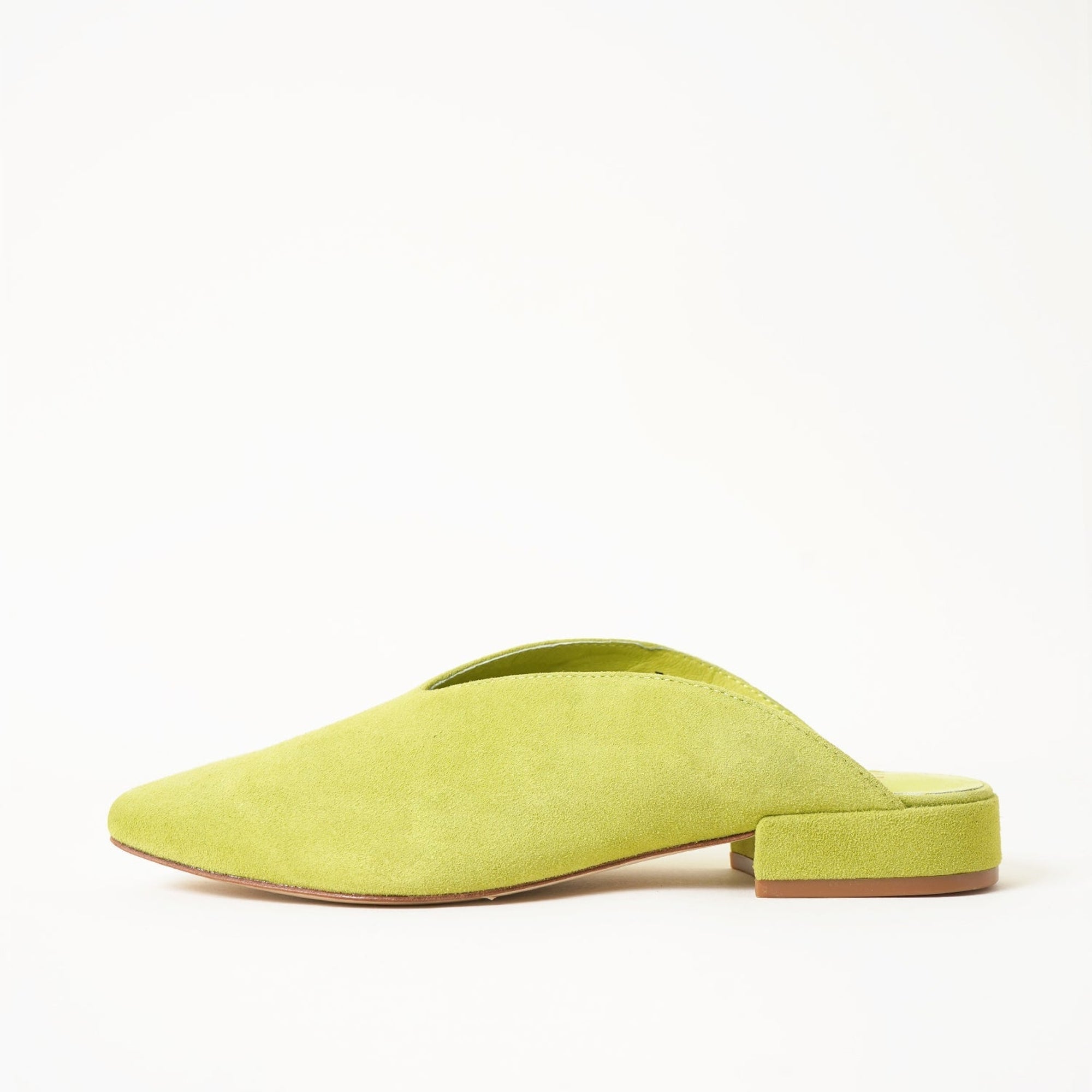 Calvin Flat Slide Mule | Pale Lime