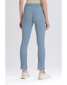 Cashmere Blend Ribbed Pant | Slate Blue