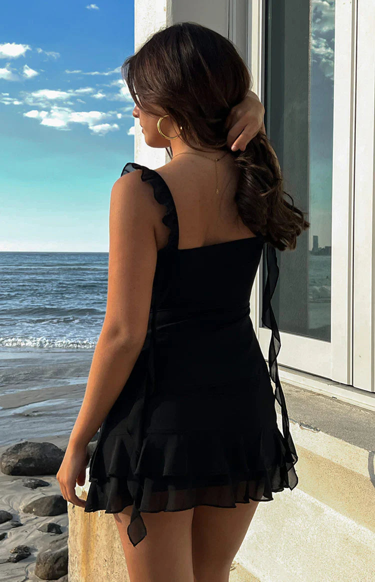 Caspian Chiffon Top | Black