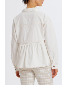 Chambray Peplum Shirt | Ivory