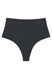 Added Coverage High Rise Bikini Bottom | Charcoal