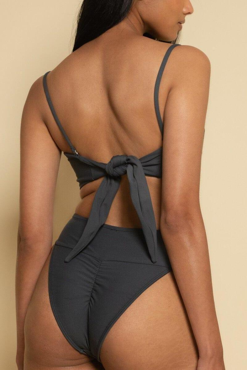 Tamarindo Binded Bikini Bottom | Charcoal