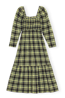 Checkered Seersucker Maxi Dress | Check Elfin Yellow
