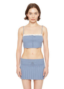 Womens | Cielo Rib Knit Top | Denim Blue
