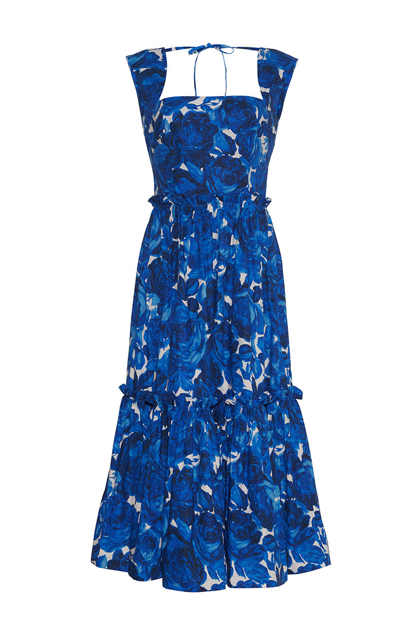 Claire Dress | Floral Garden Blue