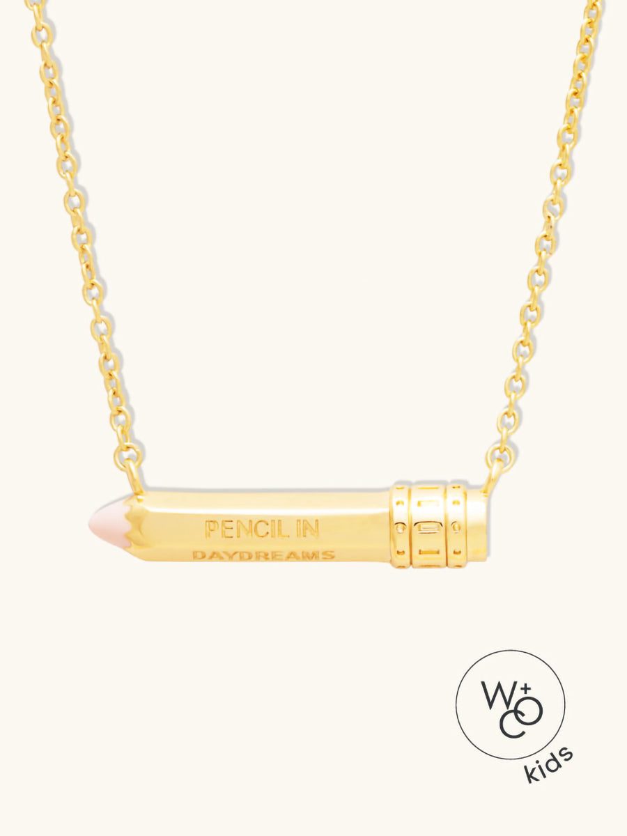 Color Pencil Necklace | 14K Gold Plated Brass