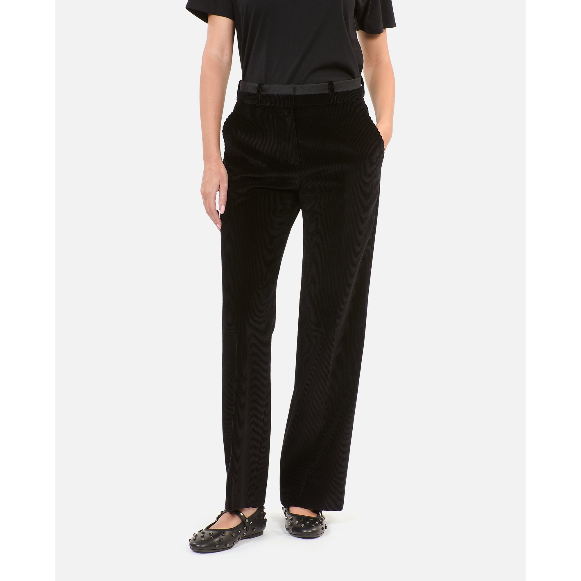 Corduroy Suit Trousers | Women | Black