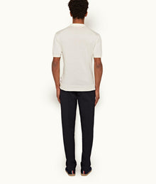 Cornell Tapered Leg Seersucker Trousers | Night Iris