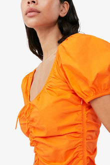 Cotton Poplin Mini Dress | Vibrant Orange