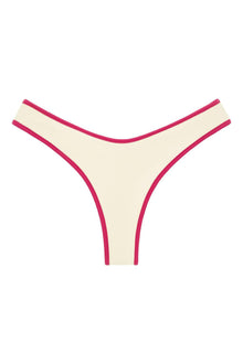 Added Coverage Lulu Bikini Bottom | Cream Raspberry Binded