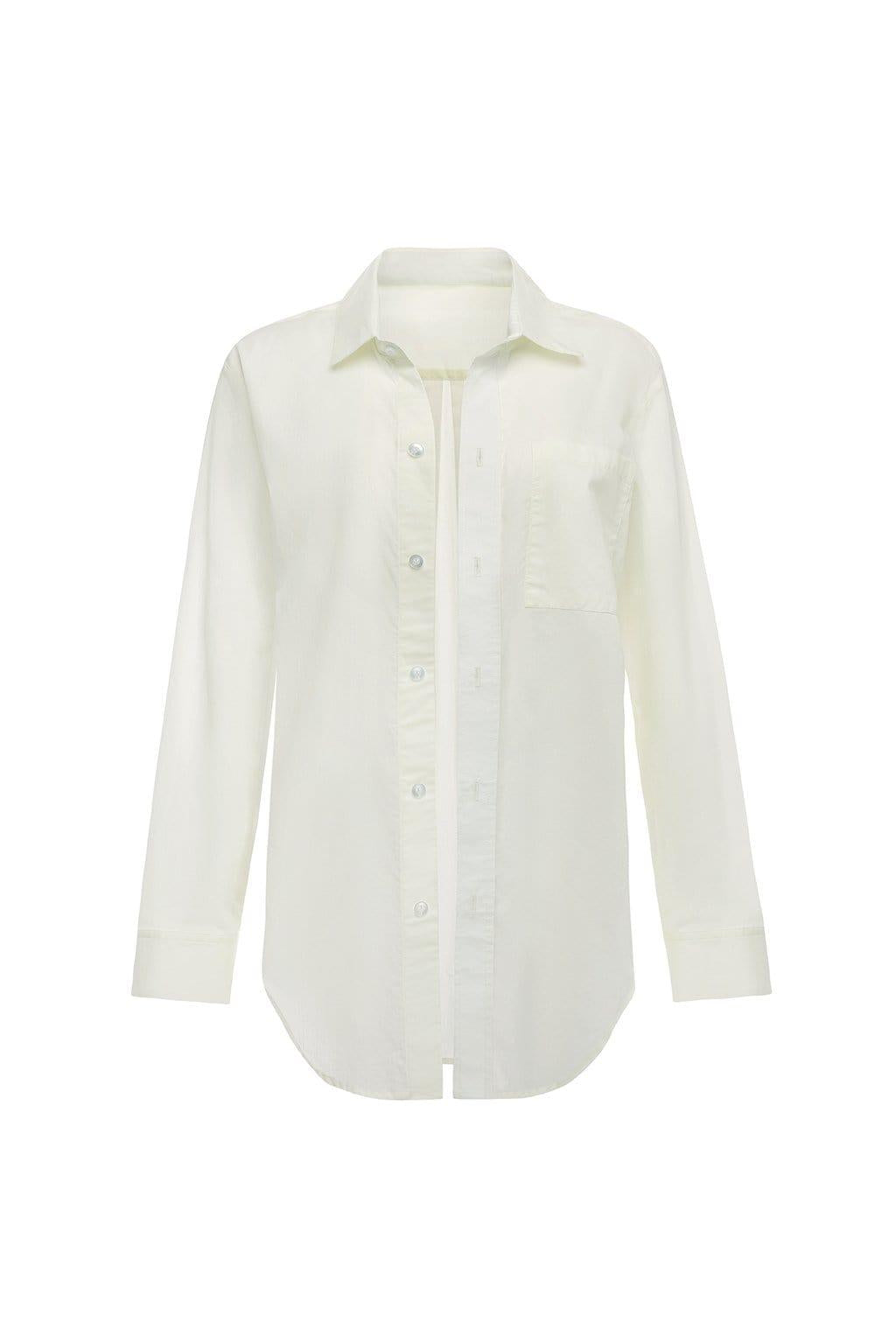 Long Sleeve Button Down Shirt | Cream