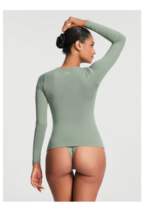 Crew Neck Long Sleeve Top | Sage Green
