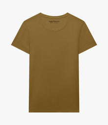 Another Tomorrow Crew Neck T-Shirt in Moss – Cotton Women's Top