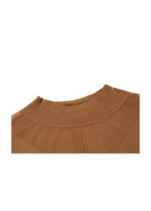 Crewneck Knit Top | Brown