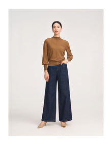 Crewneck Knit Top | Brown