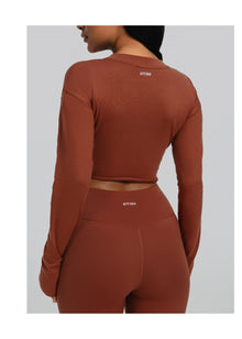 Cropped Long Sleeve | Rust Brown