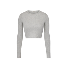 Cropped Long Sleeve Thermal | Heather Grey