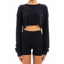 Cropped Oversized Thermal | Black