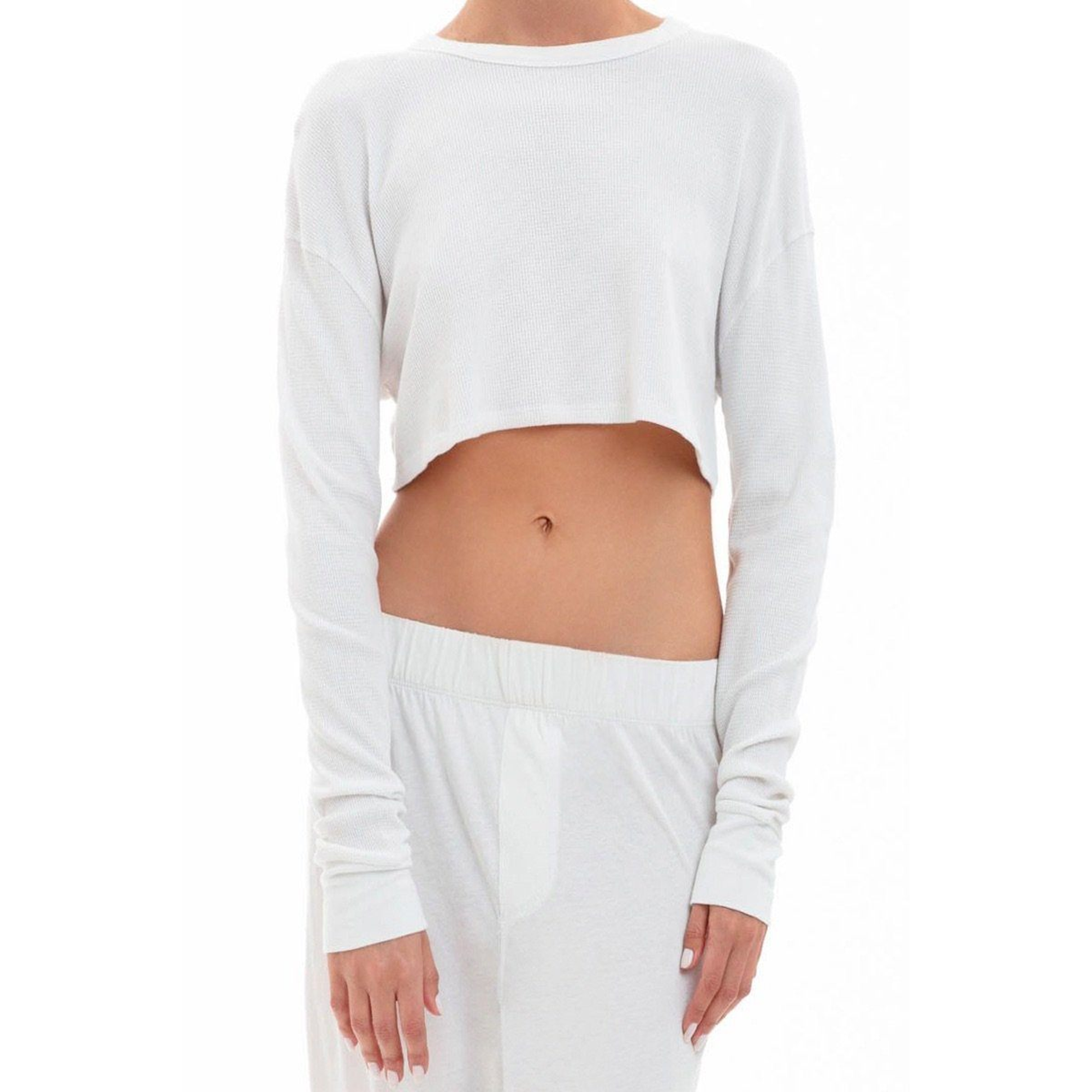 Cropped Oversized Thermal | Ivory