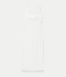 Another Tomorrow Double Tie Back Long Sheath in Off White – Crêpe