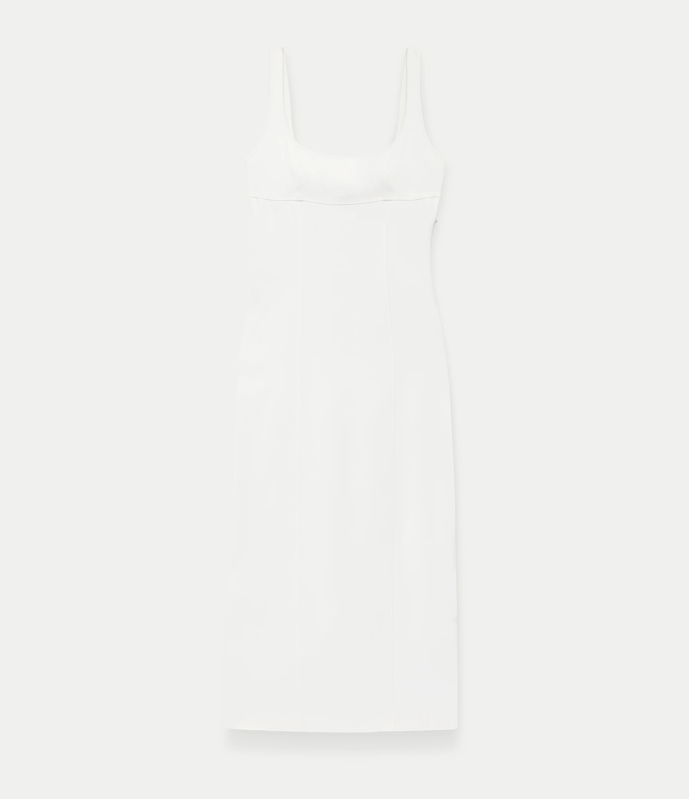 Another Tomorrow Double Tie Back Long Sheath in Off White – Crêpe