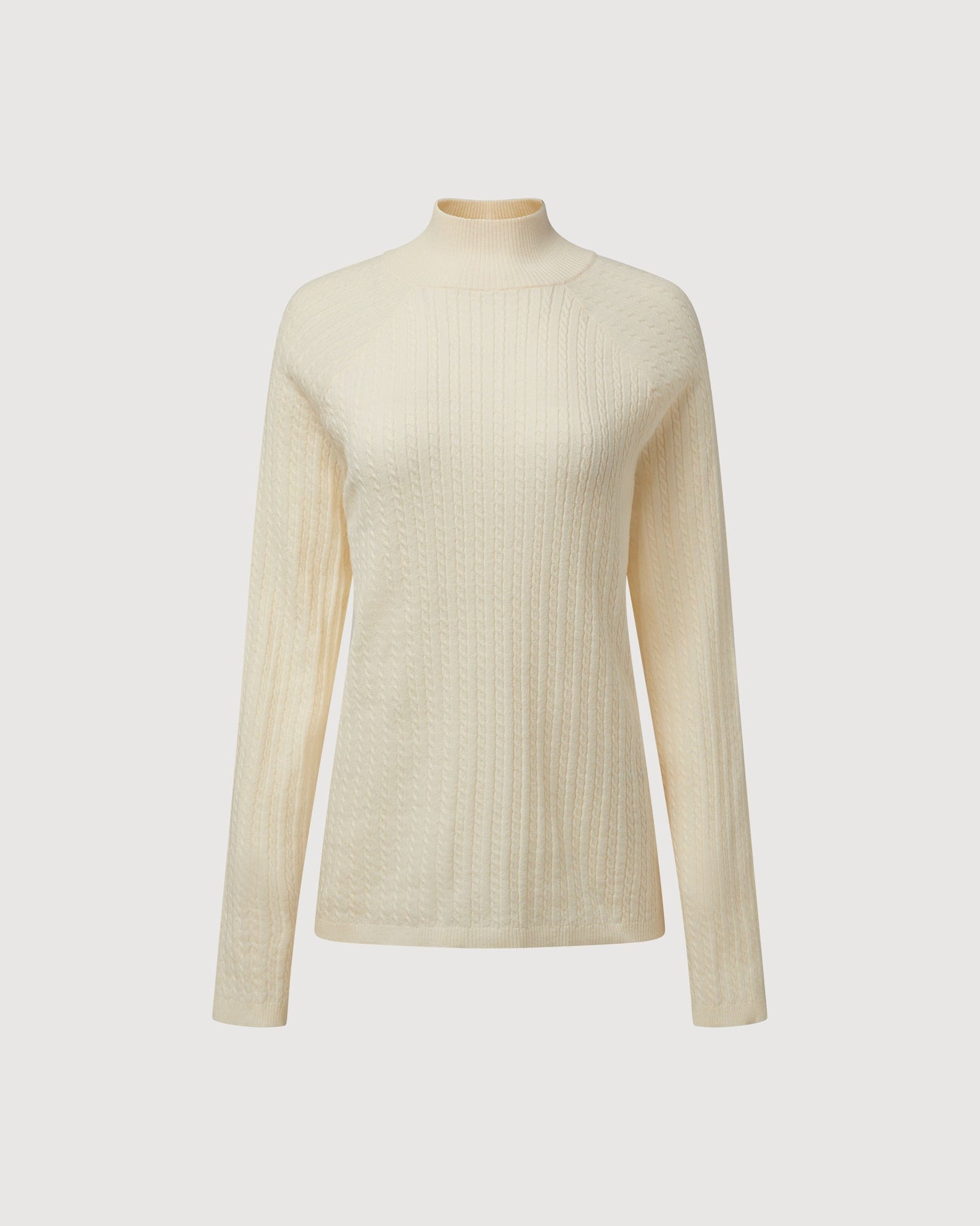 Cable Turtle Neck Sweater | Ivory