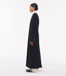 Another Tomorrow Cashmere Deep V Scarf Coat in Black – Wool Women's Outerwear
